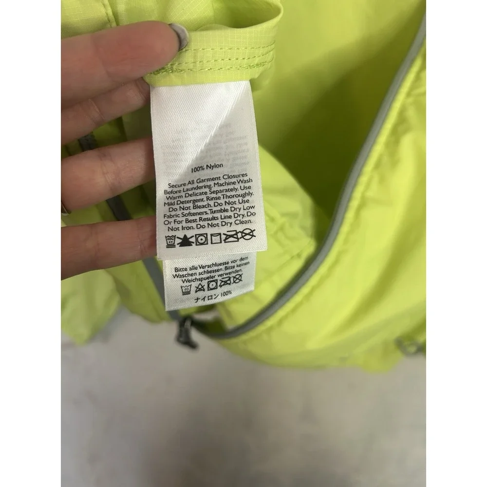 Eddie Bauer Women's Large Windbreaker Lime Green Hooded‎ Ripstop Jacket - Picture 5 of 8